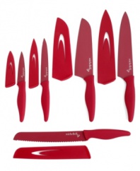 Prep made perfect. The essential set for stepping up to every task, this prep set includes first-class tools for everything from dicing to mincing to peeling. Resin-coated high carbon stainless steel blades bring strength, durability and a versatile nonstick excellence to the table. 1-year warranty.
