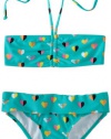 Roxy Kids Girls 7-16 Shirred Bandeau Two Piece Swimsuit Set
