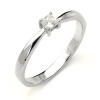 Sterling Silver Cubic Zirconia Solitaire 0.1 Carat tw Princess Cut CZ Engagement Ring, Nickel Free