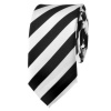 TopTie Unisex New Fashion Black & White College Stripe Skinny 2 inch Necktie