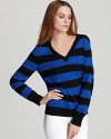 Collegiate stripes and scholarly elbow patches smarten up this warm MICHAEL Michael Kors sweater, designed in an on-trend slouched fit.