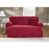 Sure Fit Soft Suede T-Cushion Loveseat Slipcover, Burgundy