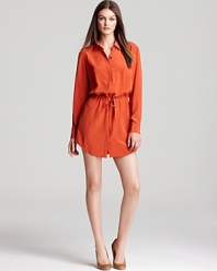 A Thakoon Addition shirt dress proves weekends aren't just for dressing down. The mini silhouette flaunts your languid figure and chic style sense, so whether you're headed to brunch or just out shopping you look great and feel fabulous.