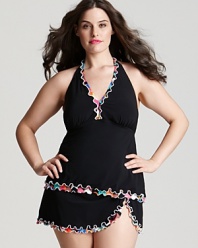 Loved for its functional design and ultra-flattering fit, Profile updates its classic tankini with a playful trim. Wear this suit to make a confident swimwear statement.