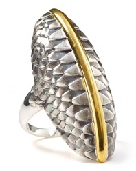 Always a step ahead, Elizabeth and James' sterling silver and yellow gold ring is a modern showpiece. Slip it on for edgy, on-trend allure.