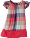 Splendid Littles Girls 2-6X Beach Blanket Plaid Toddler Dress, Mint/Magenta, 2T