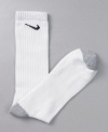 From Nike, a three pack of accommodating crew socks designed to keep active feet cool and dry.