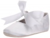 Ralph Lauren Layette Briley Ballet Crib Shoe (Infant/Toddler),White Satin,1 M US Infant