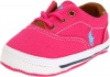 Ralph Lauren Layette Vaughn Crib Shoe (Infant/Toddler),Raspberry Canvas,2 M US Infant