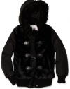Jessica Simpson Coats Girls 7-16 Faux Fur Vest/Jacket, Black, Medium