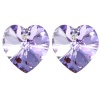 Crystal Heart 18k Gold Plated Heart Shaped Swarovski Crystal Stud Earrings - Various Colors