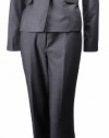 Luxury Pinpoint Weave Women's Pant Suit Navy/White