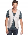 With plenty of carefree cool, this vest from Kenneth Cole Reaction is a perfect lightweight layer to modernize your style.
