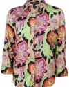 Lauren Ralph Lauren Women's Bright Floral Shirt PM Black Multi [Apparel]