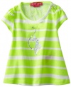 Baby Phat - Kids Baby-Girls Infant Lace Back Stripe Tee, Acid Lime, 12