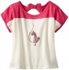 Baby Phat Girl's  Colorblock Tee With Bow Tie, Pink, Small