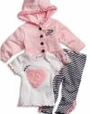 GUESS Kids Girls Hoodie with Tee and Leggings (0 - 9m), LIGHT PINK (3/6M)
