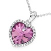 Pugster Heart Crystal Swarovski Crystal Pendant Necklace For Women