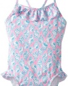 Lilly Pulitzer Baby-Girls Infant Anna Cay Swimsuit, Cosmo Pink A Little Tipsey, 12-18 Months