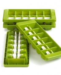 It's a snap! Stop wrestling with your ice cube tray and welcome innovation into your space. The QuickSnap™ trays feature a unique switch mechanism that only releases the ice cubes you designate and really need, leaving the rest in the tray and on the ready in the freezer.