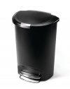 simplehuman 50L-Liter / 13-Gallon Semi-Round Step Trash Can, Black Plastic