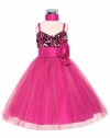 Shimmering Sequined Lovely Tulle Pageant Party Holiday Flower girl Dress