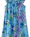 Lilly Pulitzer Girls 2-6X Mini Clare Dress, Worth Blue May Flower, X-Small