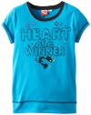 Puma-Kids Girls 7-16 Heart Of A Winner Tee, Blue Jewel, Medium