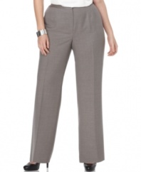 Kasper's plus size suit pants offer limitless pairing potential with their chic streamlined fit.