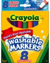 Crayola Washable Markers, Broad Point, Classic Colors, 8/Pack (58-7808)