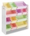 Whitmor 6437-1523-DS Kids' 12-Bin Organizer, Pastel Colors