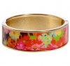 Macy's Haskell Gold-Tone Multicolor Floral Skinny Hinge Bangle Bracelet