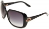 Gucci Women's 3166/S Rectangle Sunglasses,Shiny Black Frame/Grey Gradient Lens,One Size