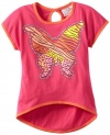 Beautees Girls 2-6X Hi-Low Butterfly, Hot Pink, 5