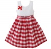 Girld Dress Red Tartan Sundress Kids Clothing Size 4-10