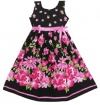 Girls Dress Hot Pink Flower Belt Party Kids Size 4-12