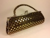 Handbag by WiseGloves Tube Metallic Gold Dot Purse Evening Dress Clutch Bag