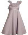 Size-8, Lavender, BNJ-2394R, Lavender-Purple Asymmetric One-Shoulder Linen Dress,Bonnie Jean Tween Girls S[ecial Occasion Flower Girl Party Dress