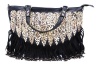 Black PU Leather Tassel Fringe Handbag