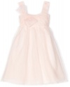 Us Angels Girl's 7-16 Organza Dress with Ruched Bodice, Mint, 10