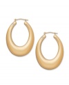 The bigger, the bolder, the better! Let your style do the talking in large, graduated hoop earrings by Signature Gold™. Set in 14k gold with sparkling diamond accents for extra shine. Approximate drop length: 1-1/4 inches. Approximate drop width: 1 inch.