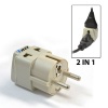 OREI Grounded Universal 2 in 1 Schuko Plug Adapter Type E/F for Germany, France, Europe, Russia & more - High Quality - CE Certified - RoHS Compliant WP-EF-GN