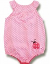 First Impressions Infant Girls Pink Polka Dot Ladybug One-Piece Romper, 3-6 Months