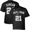 NBA adidas San Antonio Spurs #21 Tim Duncan Black Player T-shirt
