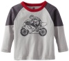 Tea Collection Baby-Boys Infant Long Sleeve Moto Tee, Storm Grey, 18-24 Months