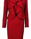 Kasper Women's Ruffle Jacket Dress Suit