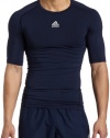 adidas Men's TECHFIT Cut & Sew Short-Sleeve Top (Collegiate Navy, Large)