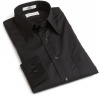 Van Heusen Men's Long Sleeve Wrinkle Free Poplin Solid Shirt, Black, 15.5 - 34/35