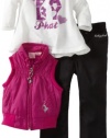 Baby Phat Infant 3 PC Puffer Vest Set,Black,12 Months