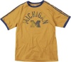Michigan Wolverines Vintage T-Shirt: adidas Retro 3 Stripe NCAA Raglan T-Shirt